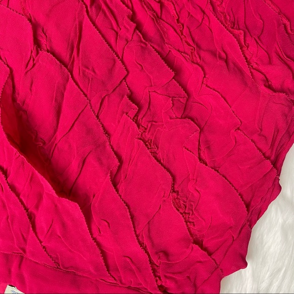 NWT Anthropologie Odille Hot Pink Ruffle Skirt - Picture 3 of 5